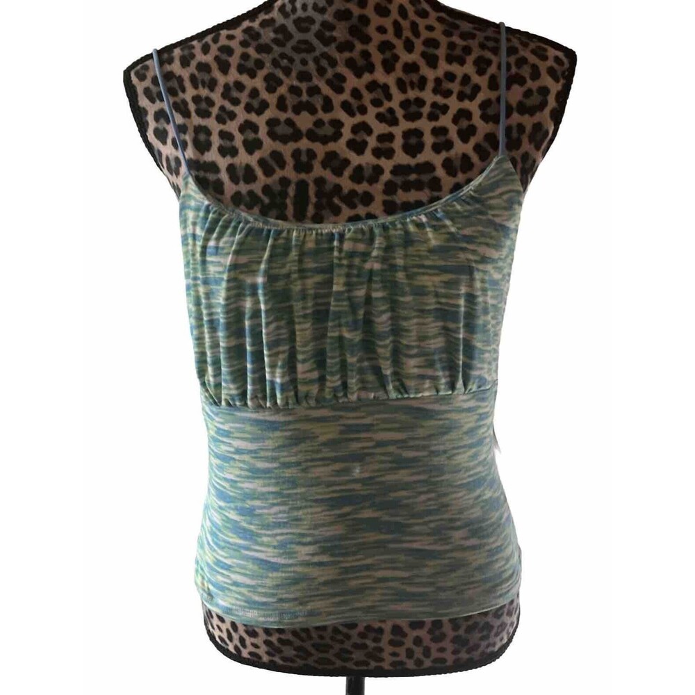 Comment Camisole Crop Top Size XL Green Herringbone Summer NEW